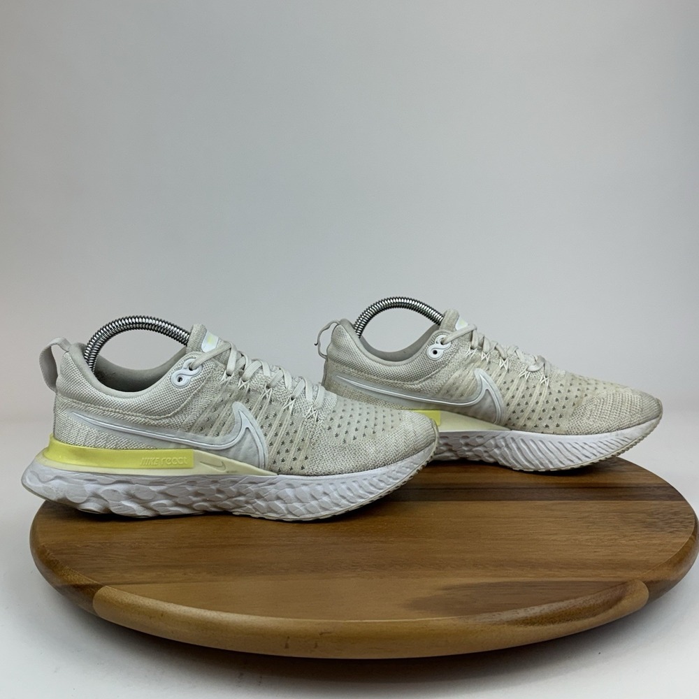 Womens Nike React Infinity Run Flyknit 2 White Light Citron Running Shoes Size 9